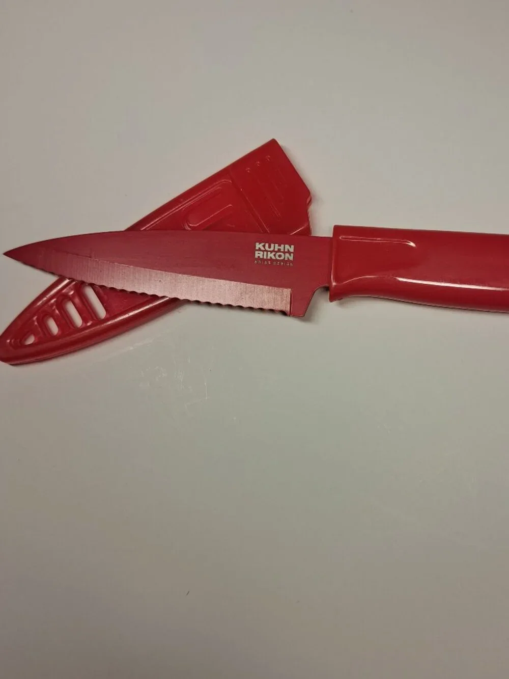 Red Kuhn Serrated Knife - Swiss Design - With Sheath - 8